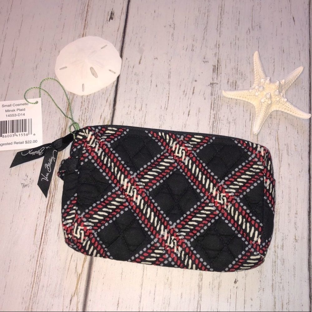 NWT Vera Bradley Small Cosmetic Bag Minsk Plaid - Picture 3 of 3
